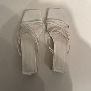 White Princess Polly Strappy Kitten Heel